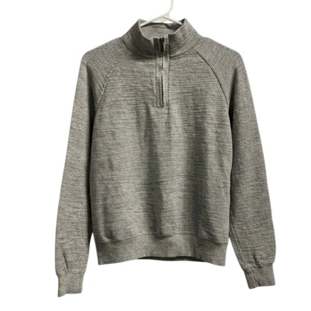 JACHS‎ New York Mission Hill Sweater Men's M Gray 1/4 Zip Raglan Pullover Knit